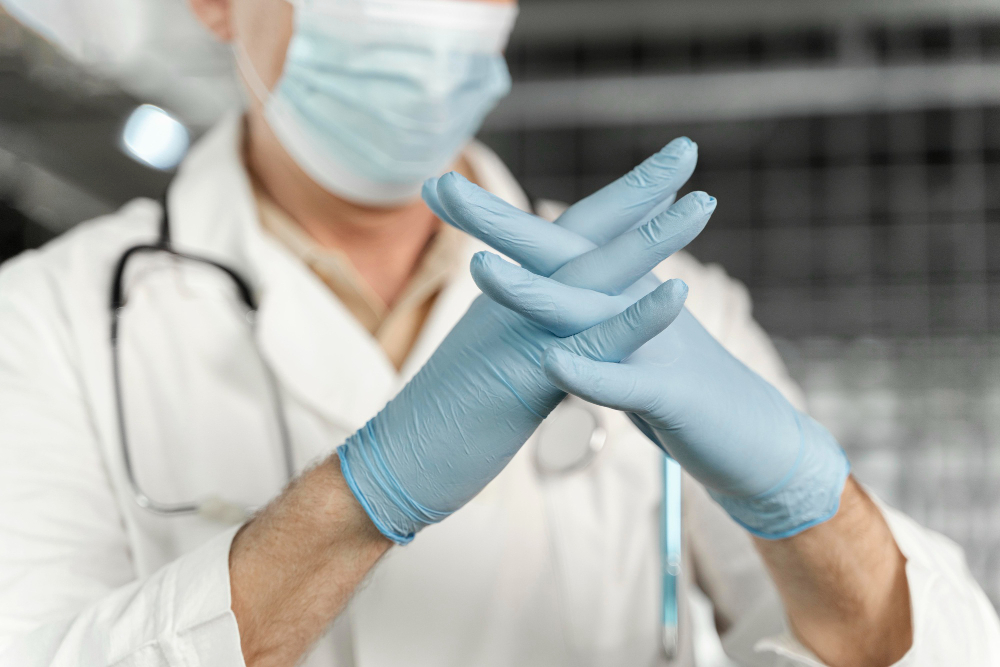 Surgical gloves detail